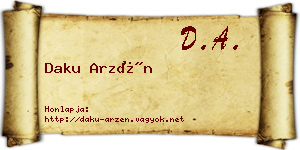 Daku Arzén névjegykártya